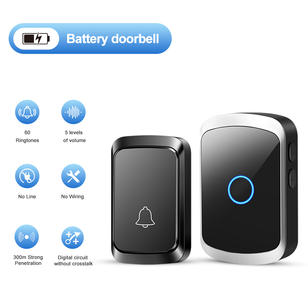 Home Security Bell - Kit de campainha inteligente sem fio,