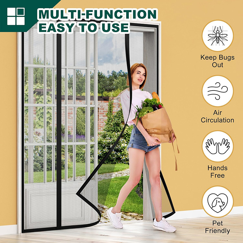 Home Security Door Reinforcement Lock - Tela Magnética para Porta, Cortina de