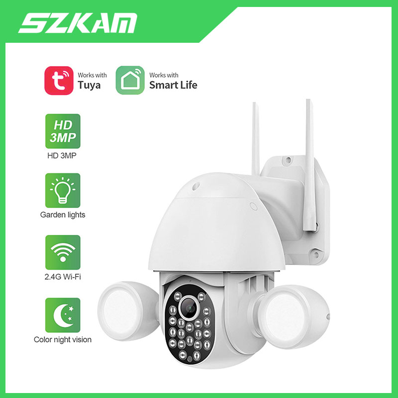 Home Security Flood Lights - Tuya smartlife app iluminação inteligente 3mp