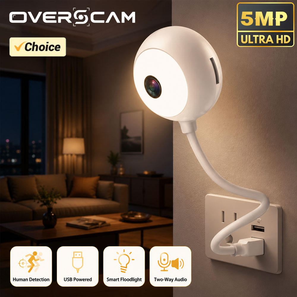 Home Security Flood Lights - Câmera IP Mini WiFi USB de
