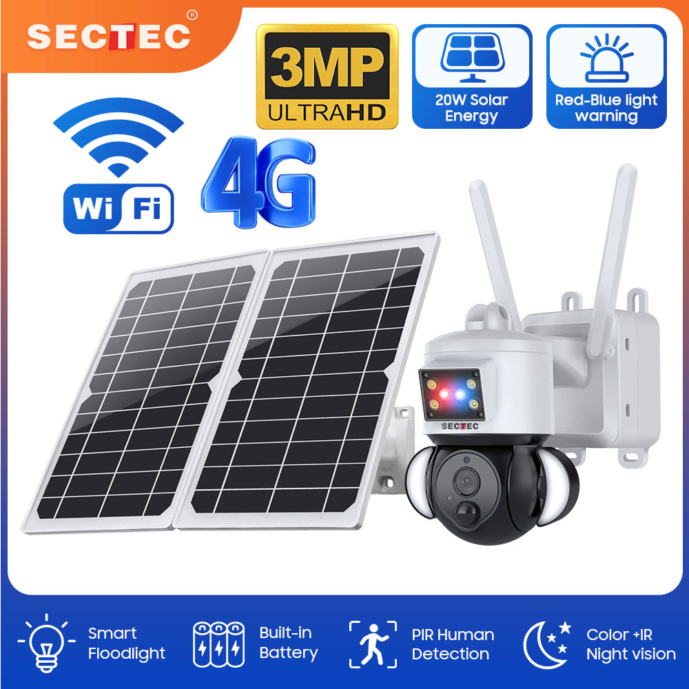 Home Security Flood Lights - Secotec-câmera de segurança ptz outdoor, 20w,
