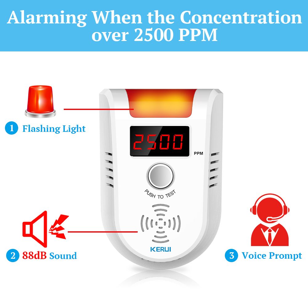 Kerui gd13 detector de gás lpg - Home Security Systems avaliação e preço