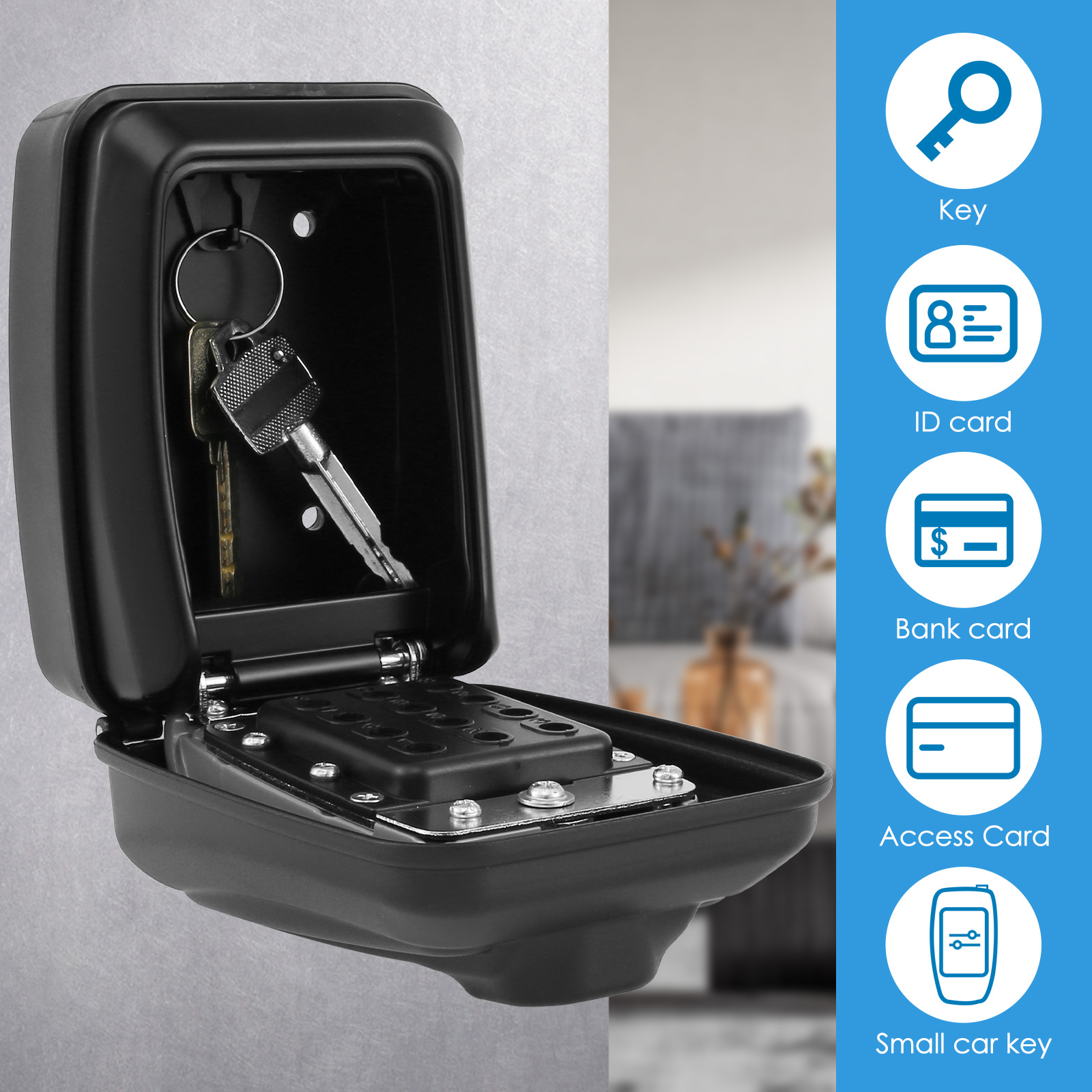 Wall-Mounted Key Lock Box, Sec - Home Security Officer avaliação e preço