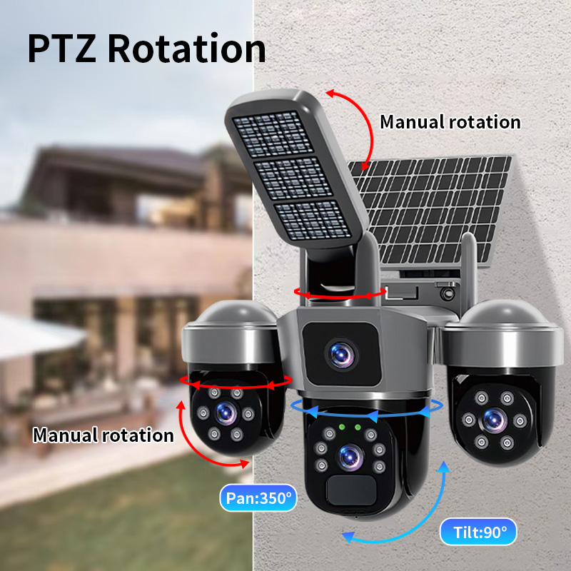 Câmera Solar V380 APP 6MP com  - Home Security Flood Lights avaliação e preço