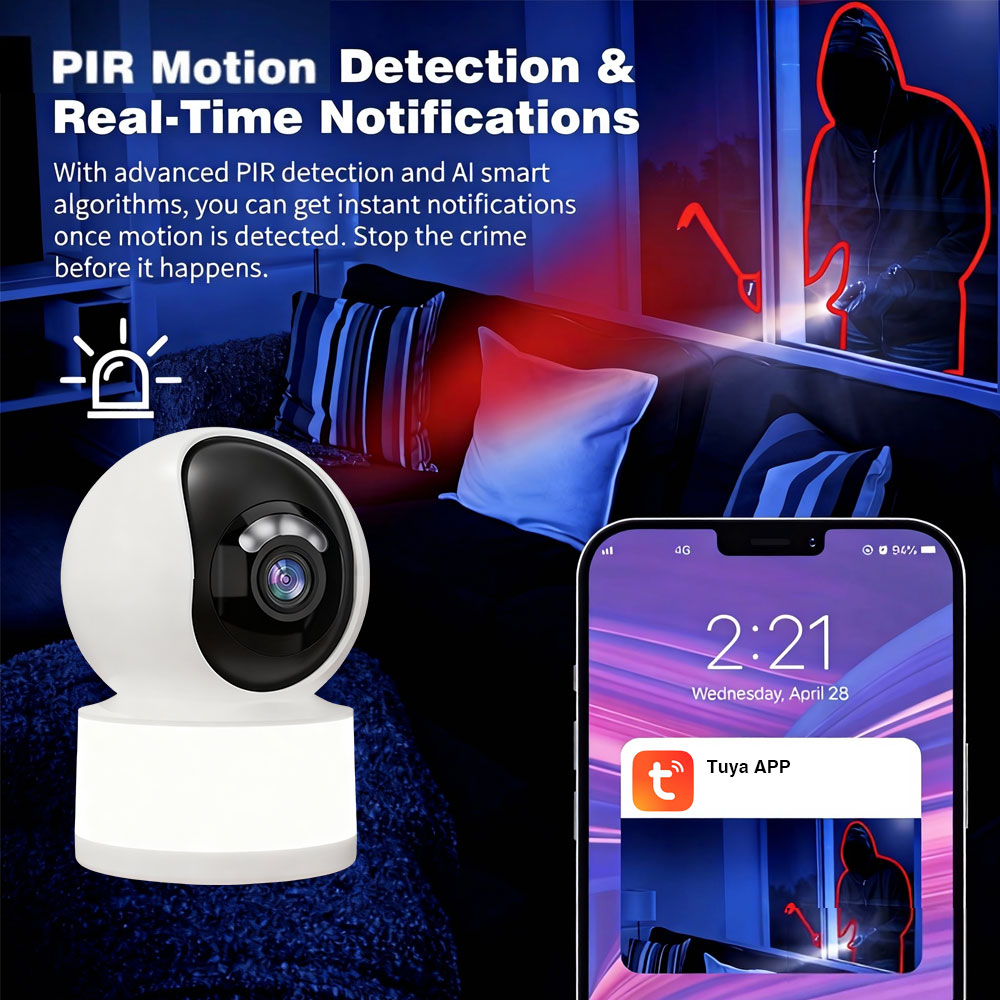 Câmera IP Mini WiFi Tuya Smart - Home Security Flood Lights avaliação e preço