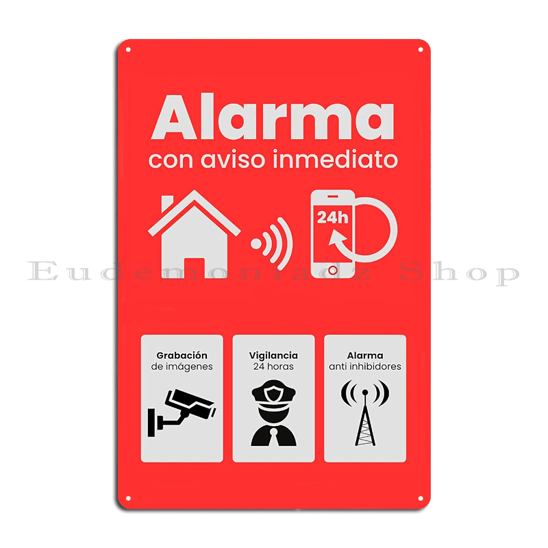 Placa de Metal Retrô com Siste - Home Security Systems avaliação e preço