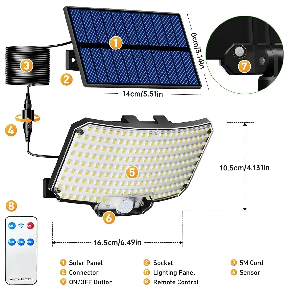 Luzes Solares Externas 234LED  - Solar Security Light avaliação e preço