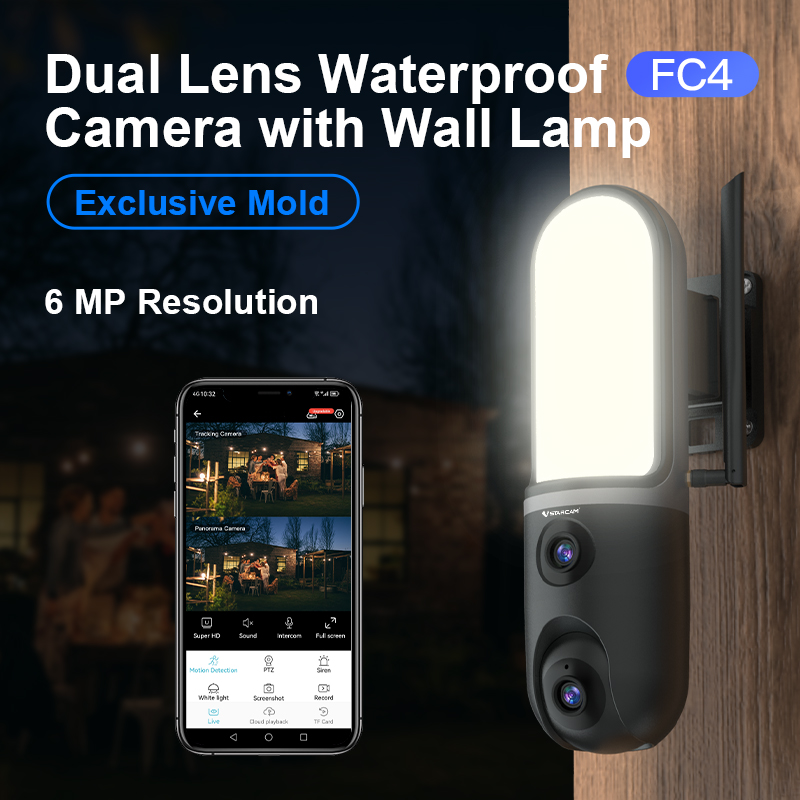 6mp o-kam app 5x lente dupla l - Home Security Flood Lights avaliação e preço