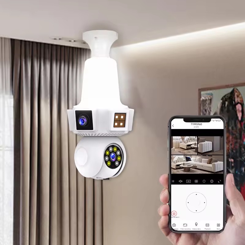 6mp v380pro app lente dupla co - Home Security Flood Lights avaliação e preço