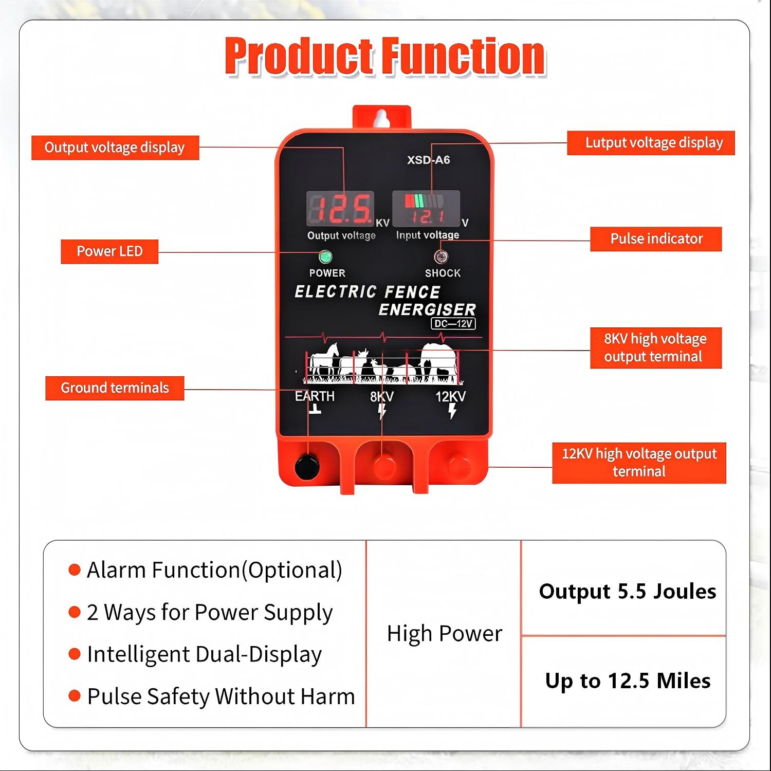 Energizador de cerca elétrica  - Home Security Electric Fence avaliação e preço