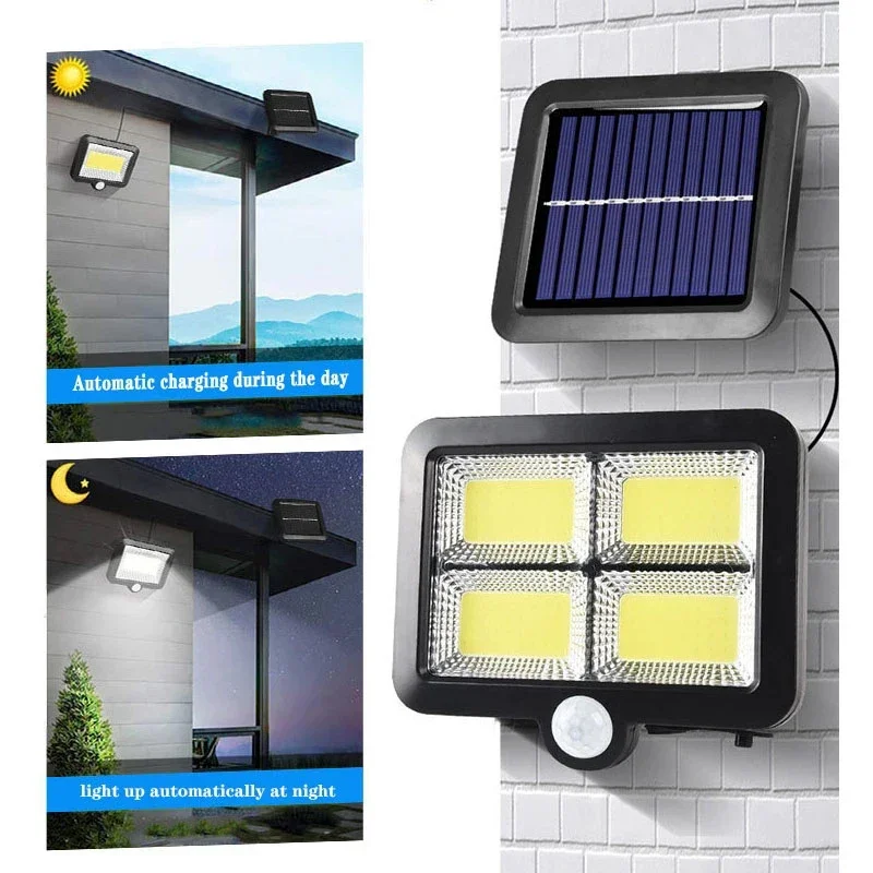 Led solar split lâmpada de par - Home Security Flood Lights avaliação e preço